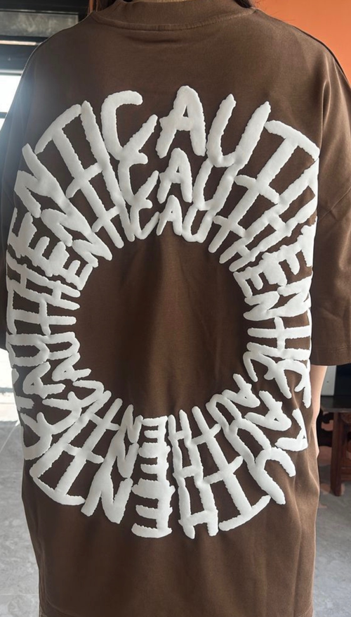 "Authentic" Circle Print –  Oversized Graphic Tee
